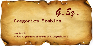 Gregorics Szabina névjegykártya